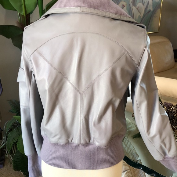 🌸JENNIFER LOPEZ🌸LEATHER  JLO JACKET LILAC IN COLOR XCLT CONDITION - Picture 7 of 11